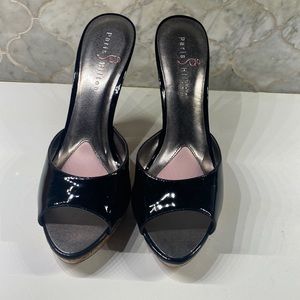 Paris Hilton Black Patent Charme Platform Slide 10
